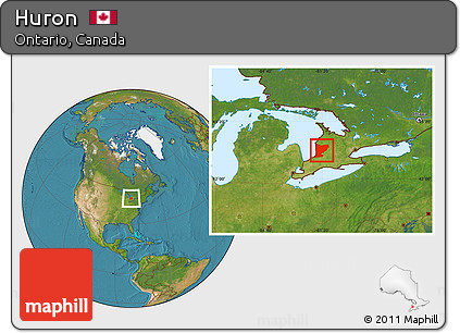 Satellite Location Map of Huron