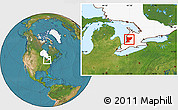 Satellite Location Map of Huron, highlighted parent region