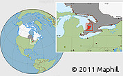 Savanna Style Location Map of Huron, highlighted country, highlighted parent region