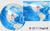 Shaded Relief Location Map of Huron, highlighted country, highlighted parent region, within the entire country
