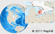Shaded Relief Location Map of Huron, highlighted parent region