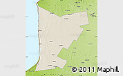 Shaded Relief Map of Huron, physical outside