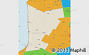 Shaded Relief Map of Huron, political outside