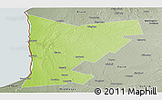 Physical Panoramic Map of Huron, semi-desaturated