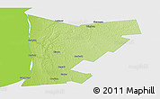 Physical Panoramic Map of Huron, single color outside