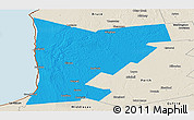 Political Panoramic Map of Huron, shaded relief outside