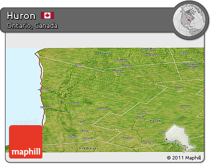 Satellite Panoramic Map of Huron