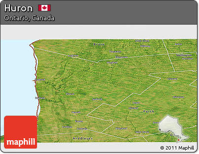 Satellite Panoramic Map of Huron