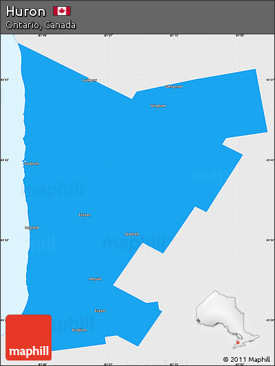 Political Simple Map of Huron, single color outside