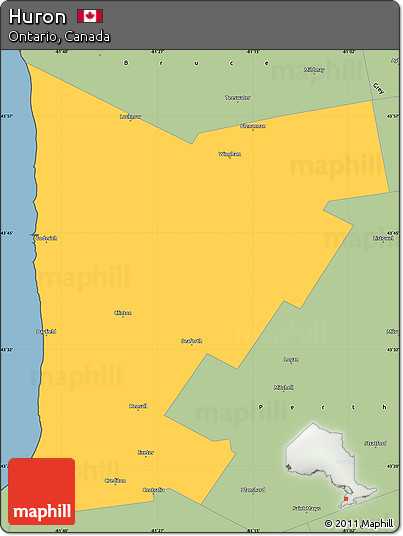 Savanna Style Simple Map of Huron