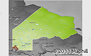 Physical 3D Map of Kenora, darken, desaturated