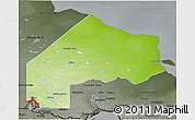 Physical 3D Map of Kenora, darken, semi-desaturated