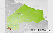Physical 3D Map of Kenora, lighten, desaturated