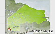 Physical 3D Map of Kenora, semi-desaturated