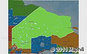 Political 3D Map of Kenora, darken