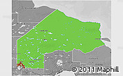 Political 3D Map of Kenora, desaturated