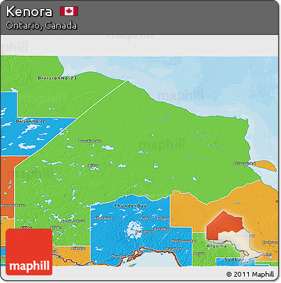Political 3D Map of Kenora