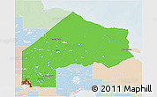 Political 3D Map of Kenora, lighten