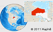 Shaded Relief Location Map of Kenora, highlighted parent region