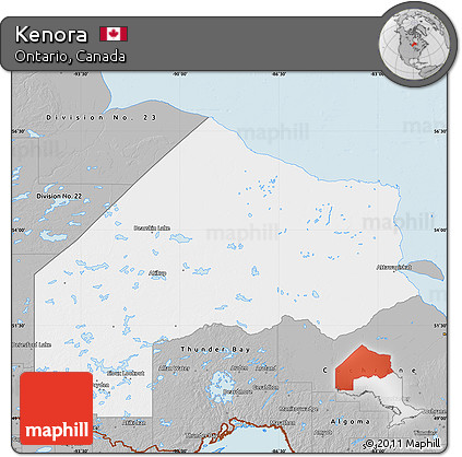 Gray Map of Kenora