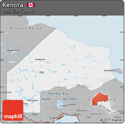Gray Map of Kenora
