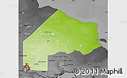 Physical Map of Kenora, darken, desaturated