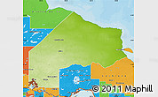 Physical Map of Kenora, political outside