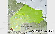 Physical Map of Kenora, semi-desaturated