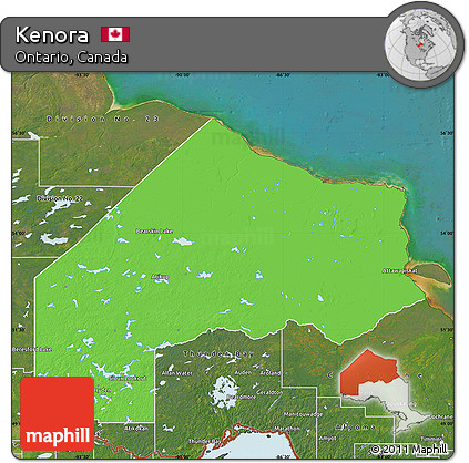 Political Map of Kenora, satellite outside