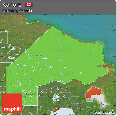 Political Map of Kenora, satellite outside