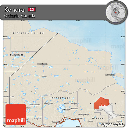 Shaded Relief Map of Kenora