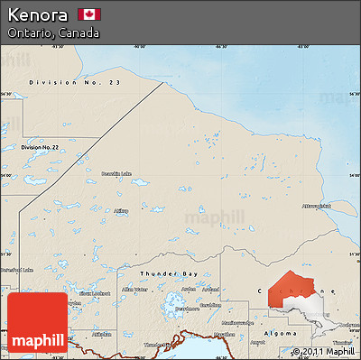 Shaded Relief Map of Kenora