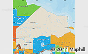 Shaded Relief Map of Kenora, political outside