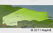 Physical Panoramic Map of Kenora, darken
