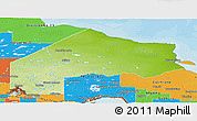 Physical Panoramic Map of Kenora, political outside