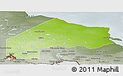Physical Panoramic Map of Kenora, semi-desaturated