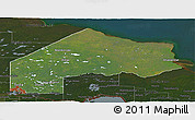 Satellite Panoramic Map of Kenora, darken