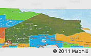 Satellite Panoramic Map of Kenora, political outside