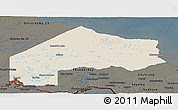 Shaded Relief Panoramic Map of Kenora, darken