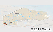 Shaded Relief Panoramic Map of Kenora, lighten