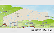 Shaded Relief Panoramic Map of Kenora, physical outside