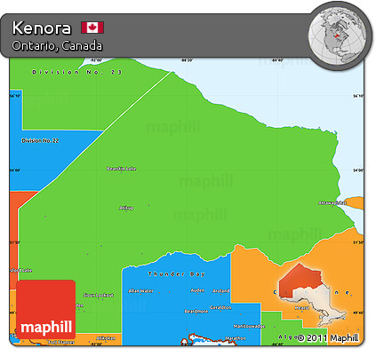 Political Simple Map of Kenora