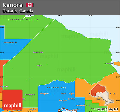 Political Simple Map of Kenora