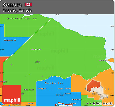 Political Simple Map of Kenora