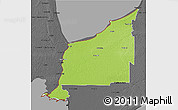 Physical 3D Map of Lambton, darken, desaturated