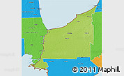 Physical 3D Map of Lambton, political outside