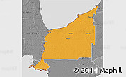 Political 3D Map of Lambton, desaturated