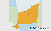 Political 3D Map of Lambton, lighten
