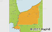 Political 3D Map of Lambton, physical outside