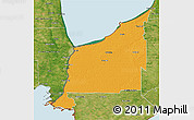 Political 3D Map of Lambton, satellite outside